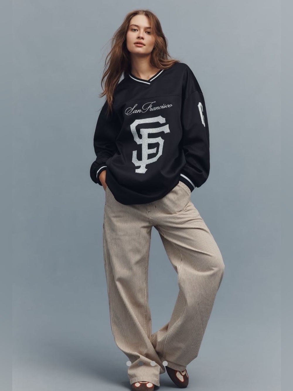 NWT Anthropologie x The Wild Collective SF giants v neck